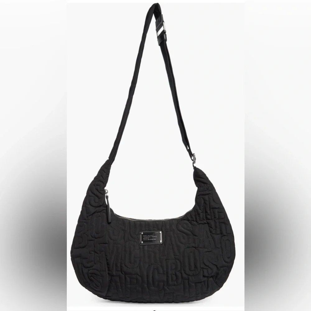 Marc Jacobs Black Quilted Logo Hobo Bag